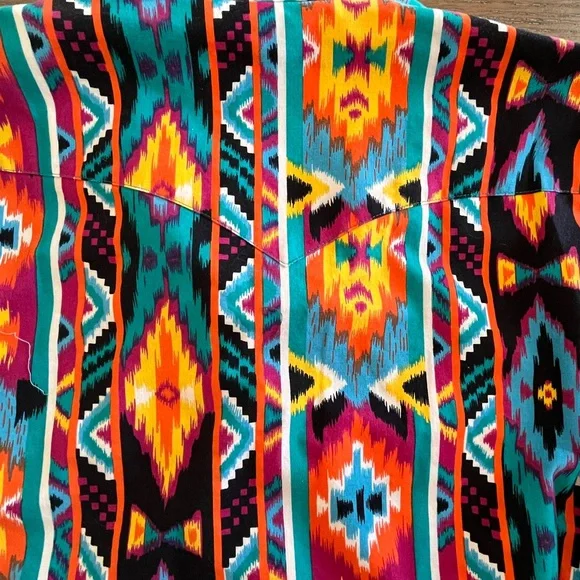 Wrangler Men's Brushpopper Southwestern Pearl Snap Shirt SEE DESCRIPTION - Picture 13 of 15